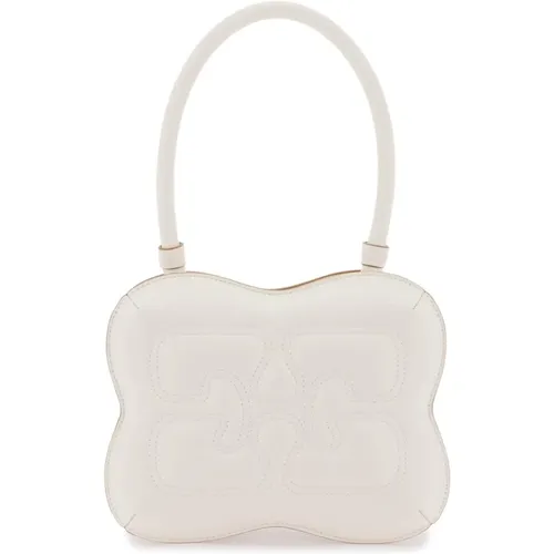 Butterfly Logo Leather Handbag , female, Sizes: ONE SIZE - Ganni - Modalova