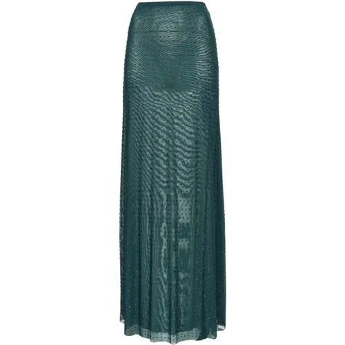 Green Layered A-Line Maxi Skirt , female, Sizes: S, XS, M - pinko - Modalova