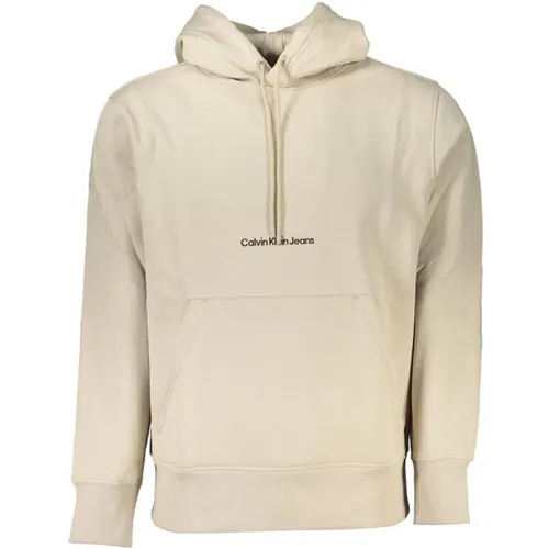 Hooded Cotton Sweatshirt with Embroidery and Logo , male, Sizes: L, S, M, XL, 2XL - Calvin Klein - Modalova