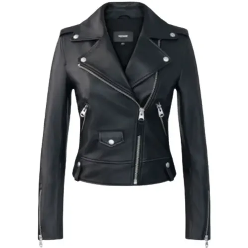 Leather Biker Jacket - Size L , female, Sizes: L, S - Mackage - Modalova