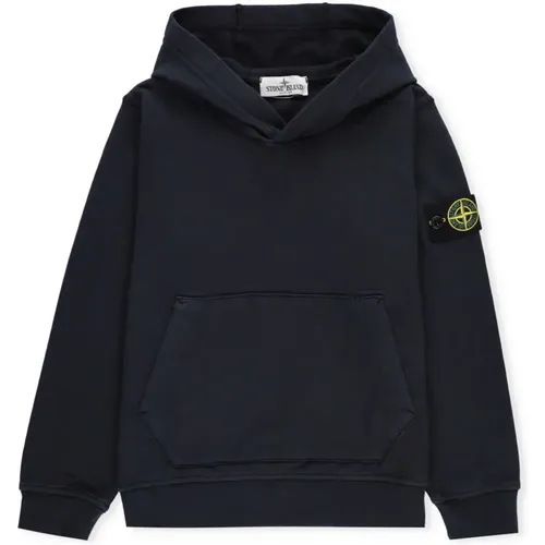 Blaue Baumwollhoodie für Jungen - Stone Island - Modalova