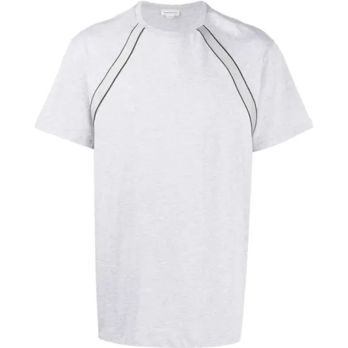 Logo Jersey Baumwoll T-Shirt mit Kurzen Ärmeln , Herren, Größe: L - alexander mcqueen - Modalova