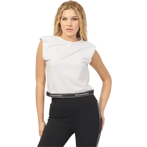 Boxy Fit Cotton T-shirt , female, Sizes: S, L, M, XS, XL - Emporio Armani EA7 - Modalova