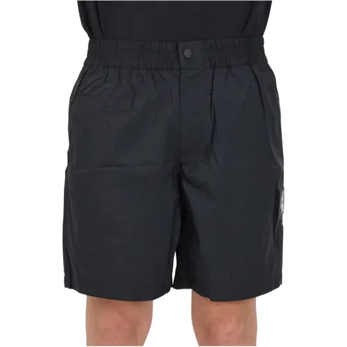Schwarze Shorts mit Logo Patch für Herren , Herren, Größe: L - Calvin Klein Jeans - Modalova