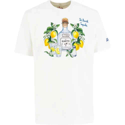 Baumwoll-T-Shirt mit Frontdruck , Herren, Größe: 2XL - MC2 Saint Barth - Modalova