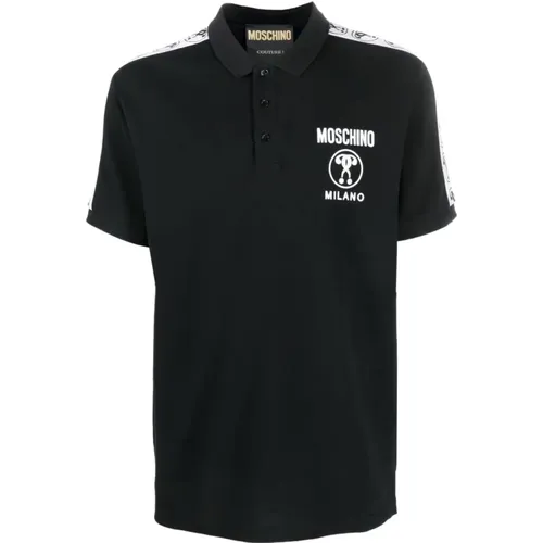 Double Question Schwarzes Polo-Shirt , Herren, Größe: XS - Moschino - Modalova