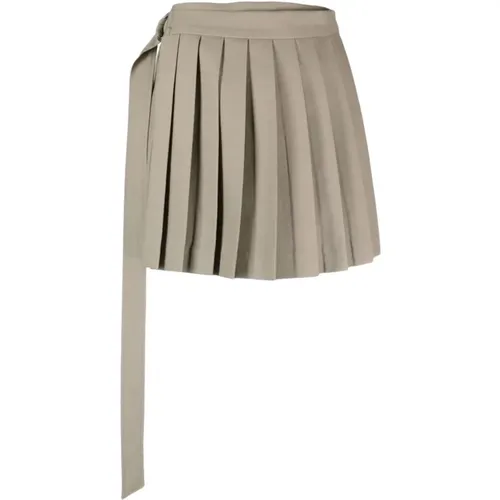 Wool Skirt with Pleat Detailing , female, Sizes: M, 2XS, XS - Ami Paris - Modalova