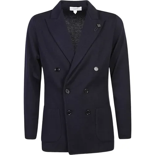 Stylish Mens Outerwear in Nero/Blu , male, Sizes: L, XL, M, S - Lardini - Modalova