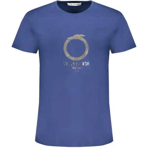 Druck Logo Rundhals T-Shirt , Herren, Größe: XL - Trussardi - Modalova