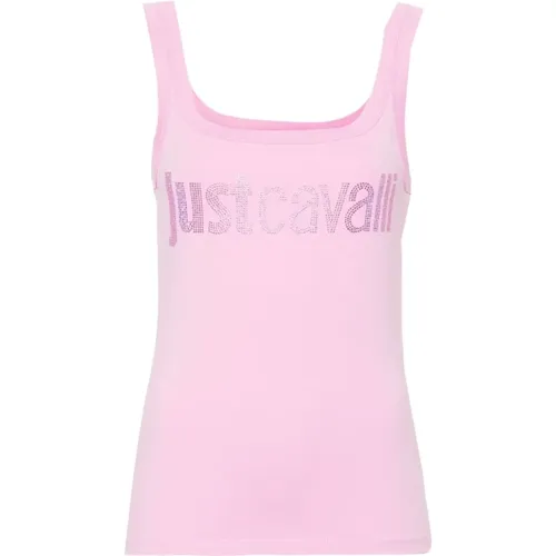Rosa Jersey Stretch Top , Damen, Größe: XS - Just Cavalli - Modalova