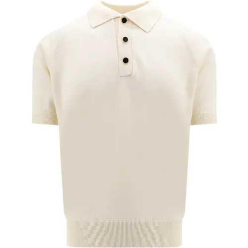 Short Sleeve T-Shirt with Enamelled Button Closure , male, Sizes: L - Lardini - Modalova