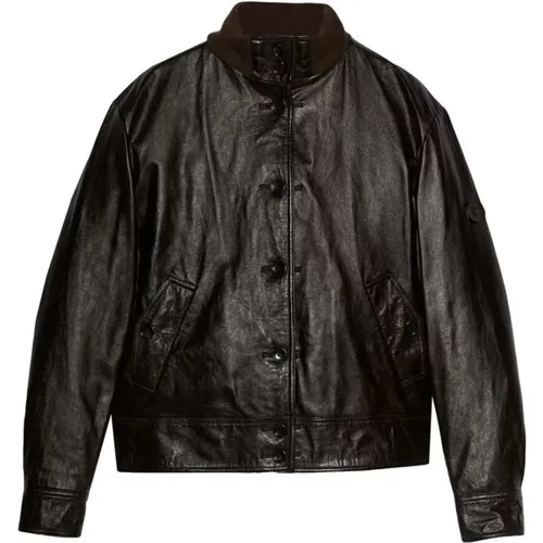 Reversible Leather Bomber Jacket , male, Sizes: M, L - Gucci - Modalova