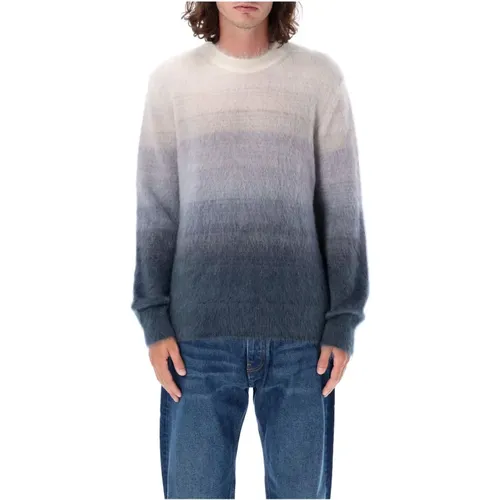 Gradient Knit Crewneck Sweater Medium Grey , male, Sizes: M, L - Off White - Modalova