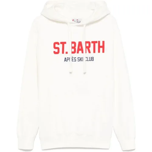 Weiße Baumwollpullover mit Kordelkapuze , Herren, Größe: M - MC2 Saint Barth - Modalova