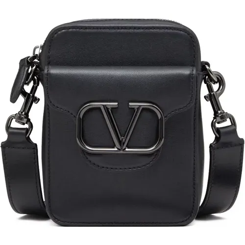 Mini Locò Leather Crossbody Bag , male, Sizes: ONE SIZE - Valentino Garavani - Modalova