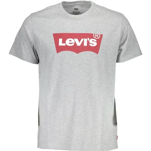 Levi's, Graues Baumwoll-T-Shirt mit Druck , Herren, Größe: L - Levis - Modalova