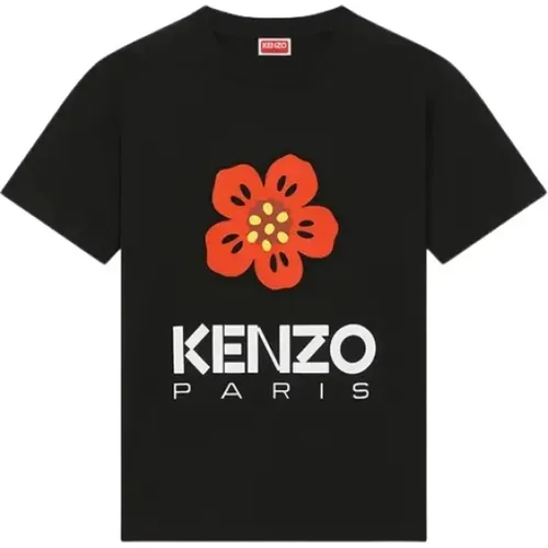 Boke Flower Placed T-shirt Schwarz , Damen, Größe: L - Kenzo - Modalova