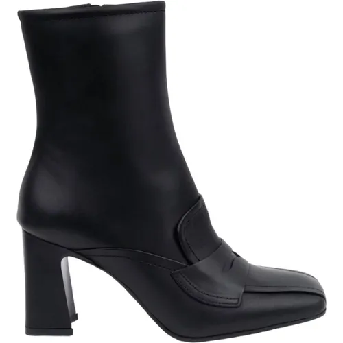 Leather Ankle Boot with Side Zipper , female, Sizes: 3 UK, 6 UK, 5 UK, 8 UK, 4 UK - Bruno Premi - Modalova