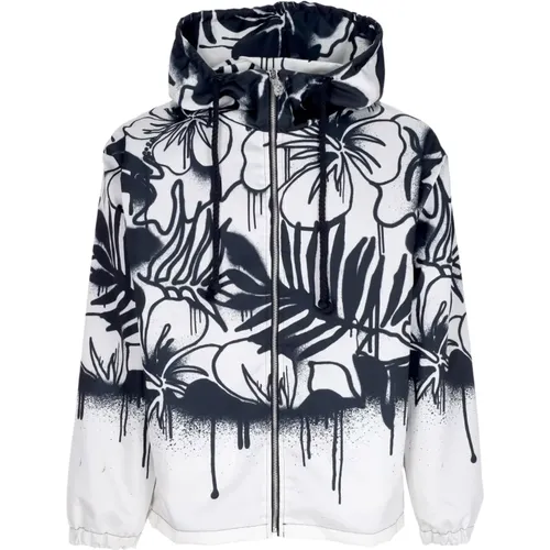 Blumen Windbreaker Zip Hoodie Schwarz , Herren, Größe: M - Disclaimer - Modalova