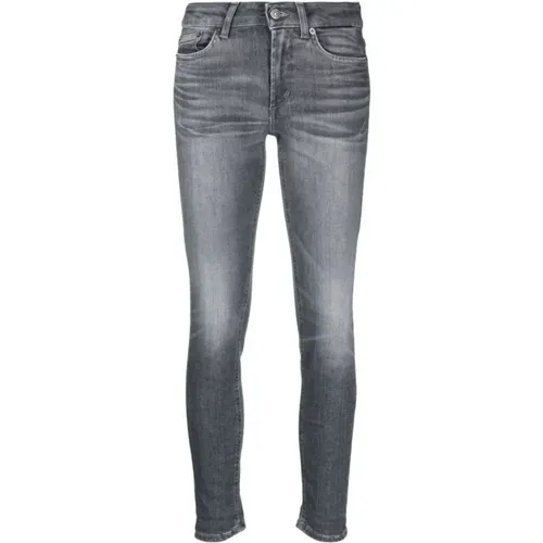 Graue High-Waisted Skinny Jeans , Damen, Größe: W28 - Dondup - Modalova