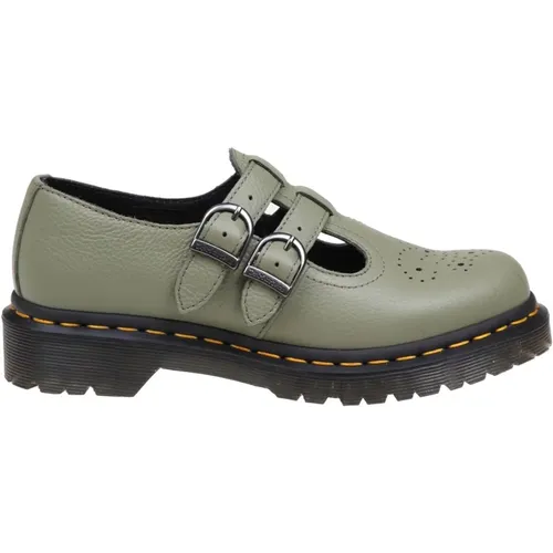 Mary jane shoe in olive leather , female, Sizes: 7 UK, 5 UK, 4 UK, 6 UK - Dr. Martens - Modalova