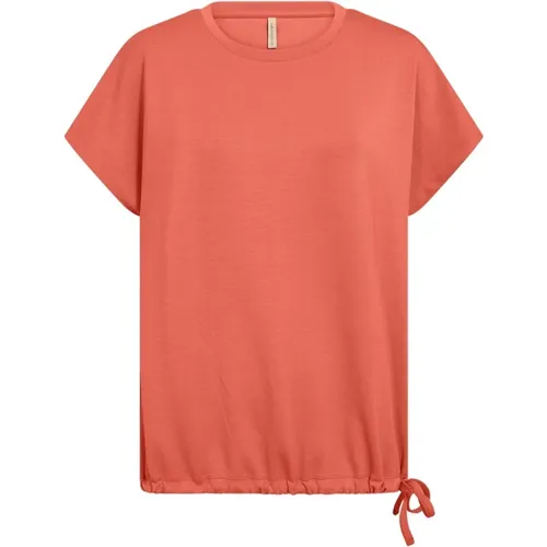 Casual Shirt mit Rundhalsausschnitt und Kurzen Ärmeln , Damen, Größe: S - Soyaconcept - Modalova