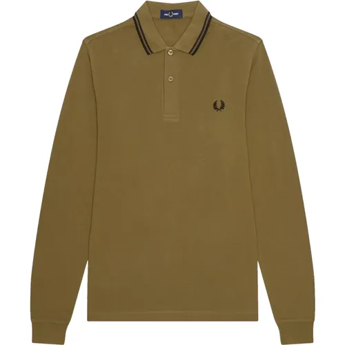 Authentisches Langarm Twin Tipped Polo , Herren, Größe: S - Fred Perry - Modalova