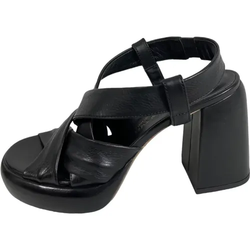 High Block Heel Leather Sandal , female, Sizes: 5 UK - Laura Bellariva - Modalova