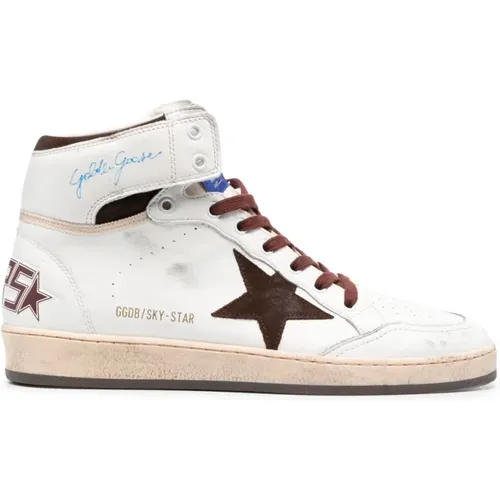 Beige Chocolate Brown Suede Star Sneakers , male, Sizes: 5 UK - Golden Goose - Modalova