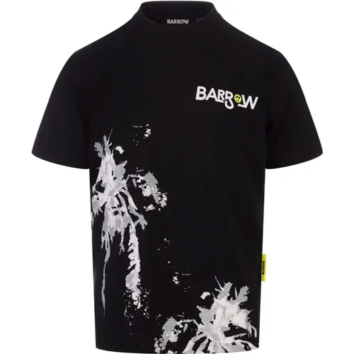 T-Shirts,Schwarzes T-Shirt mit Logo-Druck - Barrow - Modalova