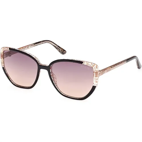 Elegante Violette Spiegel Sonnenbrille , Damen, Größe: 55 MM - Guess - Modalova