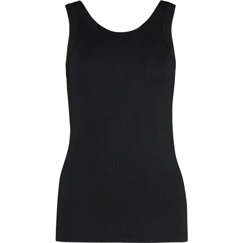 Geripptes Tanktop mit Rückenlogo , Damen, Größe: L - Calvin Klein - Modalova