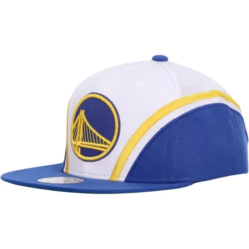 NBA Flat Visor Cap Golden State Warriors , male, Sizes: ONE SIZE - Mitchell & Ness - Modalova