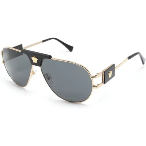 Ve2252 100287 Sunglasses , male, Sizes: 63 MM - Versace - Modalova