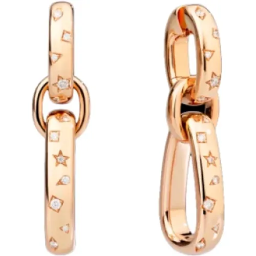 Iconica Rose Gold Diamond Earrings , female, Sizes: ONE SIZE - Pomellato - Modalova