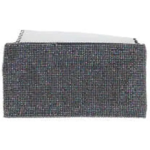 Dark Grey Crystal-Embellished Clutch , female, Sizes: ONE SIZE - Benedetta Bruzziches - Modalova