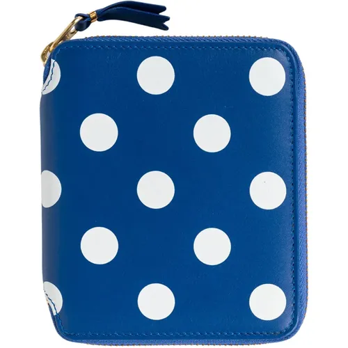 Blaue Polka Dot Geldbörse Reißverschluss - Comme des Garçons - Modalova