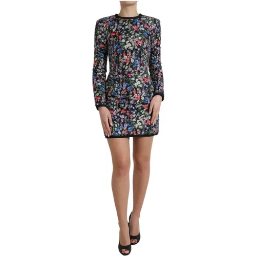 Floral Nylon Sheath Mini Dress , female, Sizes: XS - Dolce & Gabbana - Modalova