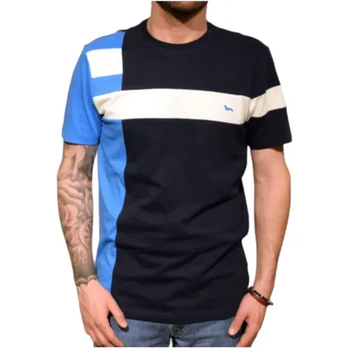 T-Shirt mit Kurzen Ärmeln und Kontrastbändern , Herren, Größe: XL - Harmont & Blaine - Modalova