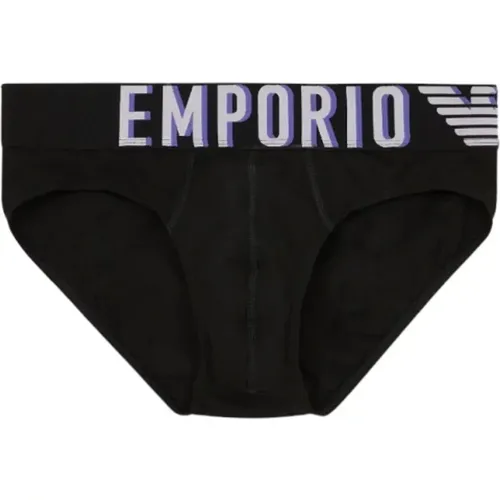Jersey Slip mit Kontrast-Logo und hohem elastischem Bund - Emporio Armani - Modalova