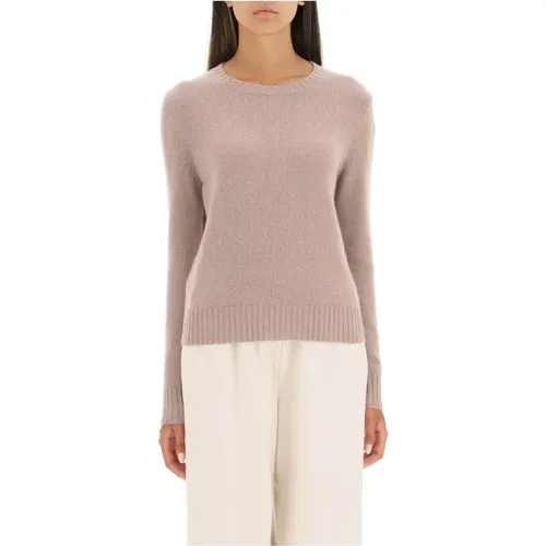 Cashmere Crew-Hals-Pullover , Damen, Größe: M - allude - Modalova