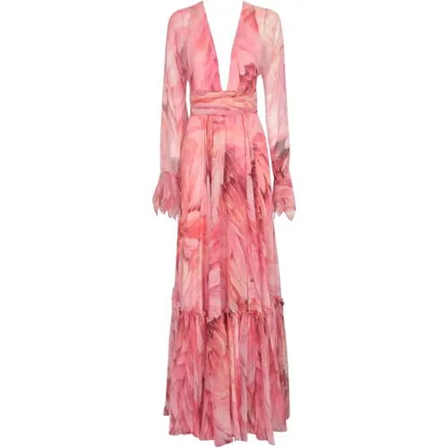 Women's Clothing Dress Pink Ss24 , female, Sizes: M - Roberto Cavalli - Modalova