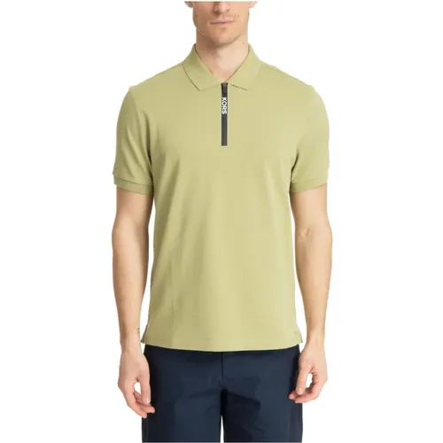 Plain Polo Shirt with Zip Closure and Logo Details , male, Sizes: M - Michael Kors - Modalova