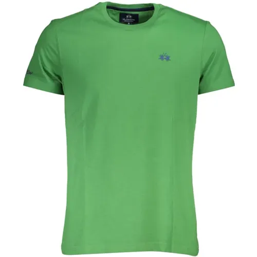 Emerald Elegance Cotton T-Shirt with Exquisite Details , male, Sizes: L, M, 2XL, XL - LA MARTINA - Modalova