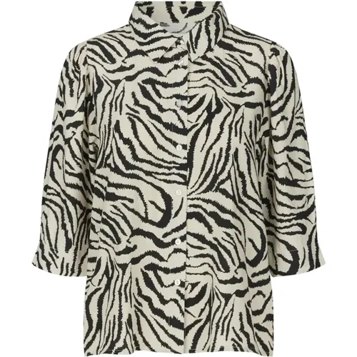 Zebra Print Hemd Bluse , Damen, Größe: M - Lollys Laundry - Modalova