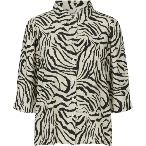 Zebra Print Hemd Bluse - Lollys Laundry - Modalova