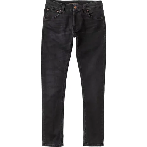 Schwarze organische Stretch-Jeans - Nudie Jeans - Modalova