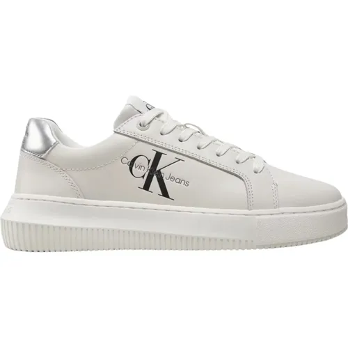 Bright Silver Chunky Sneakers , Damen, Größe: 40 EU - Calvin Klein - Modalova