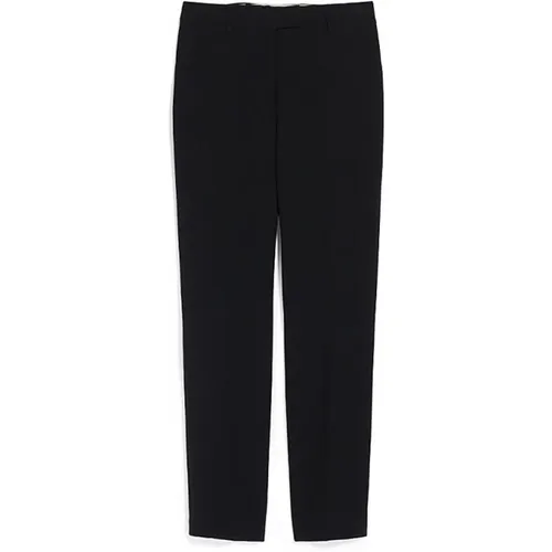 Schwarze Slim Fit Hose mit Bügelfalte , Damen, Größe: 2XS - Max Mara - Modalova