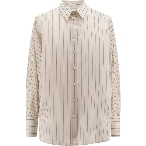 Button-Up Shirt , female, Sizes: S, M - BRUNELLO CUCINELLI - Modalova